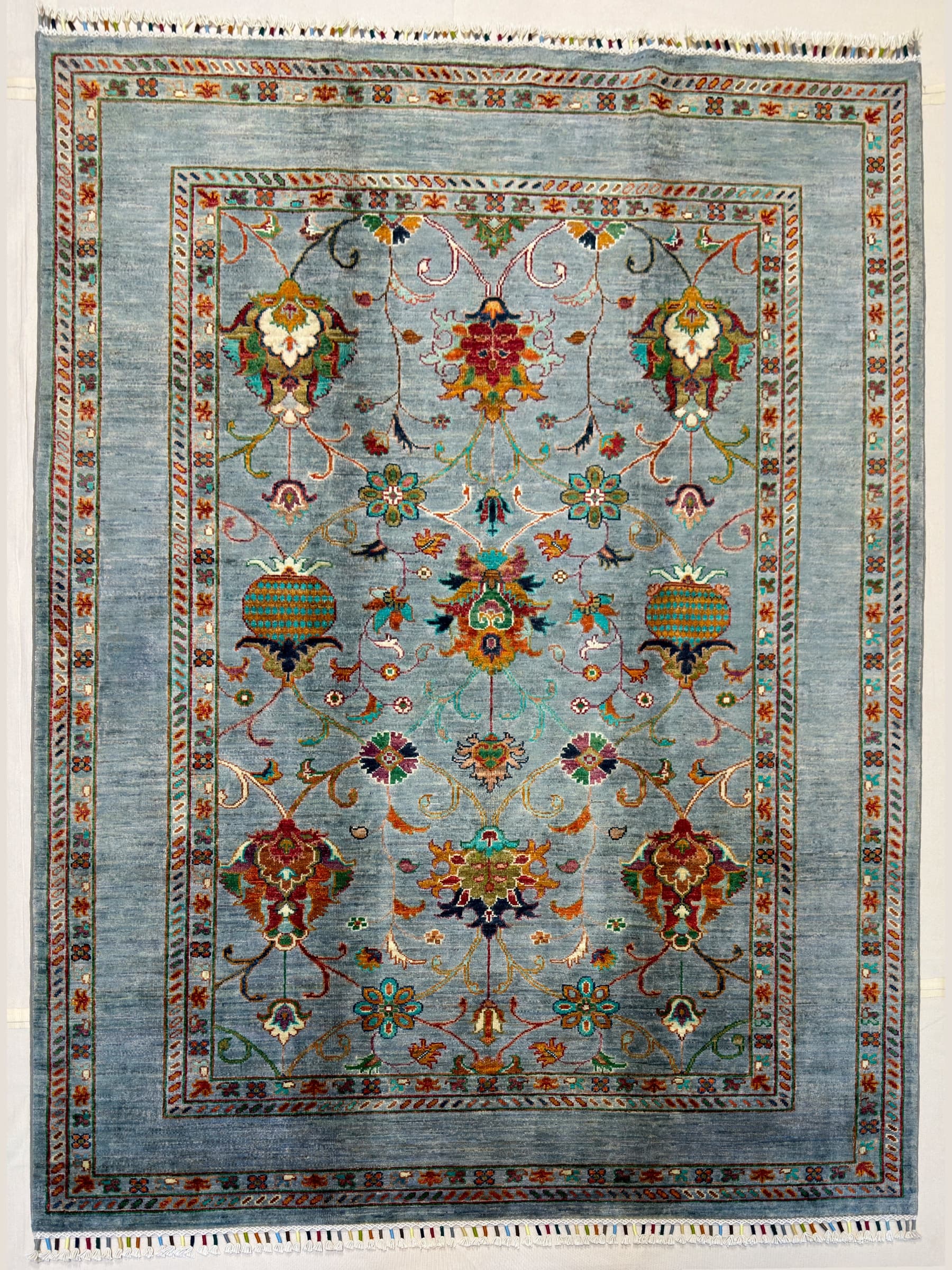 Navy Oushak Hand-Knotted Wool Rug
