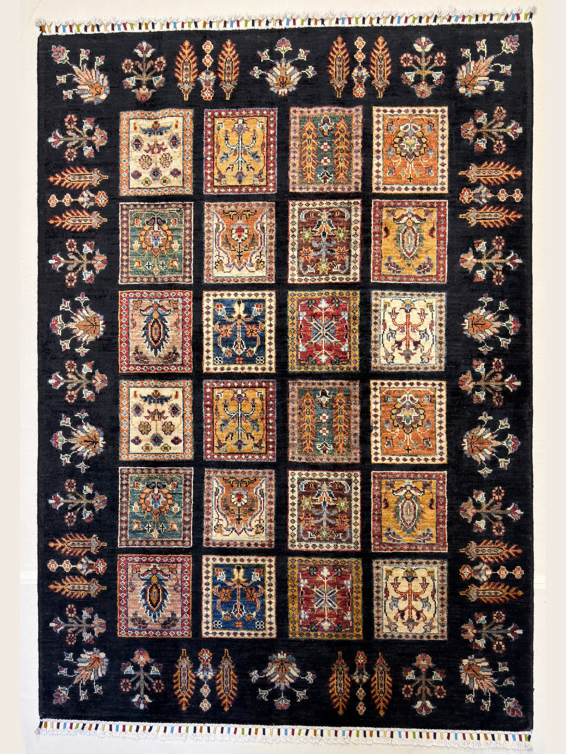 Navy Navy Bakhtiari Hand-Knotted Wool Rug