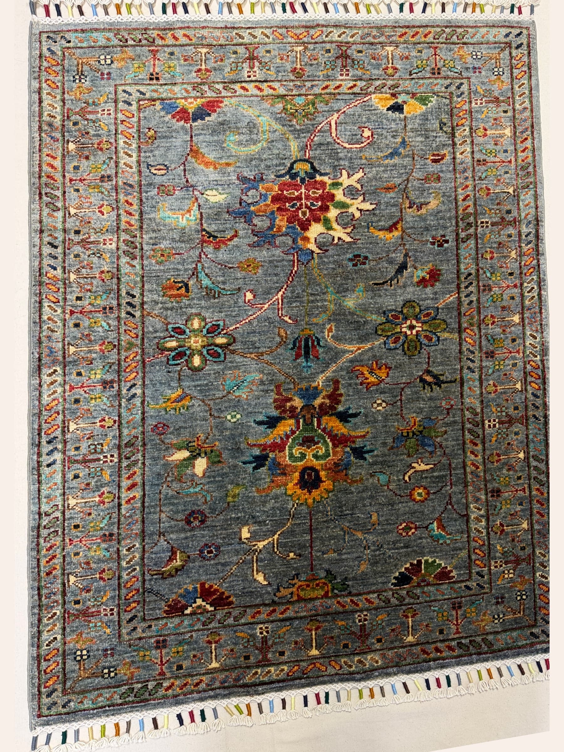 Gri Sultani El Dokuma Yün Halı