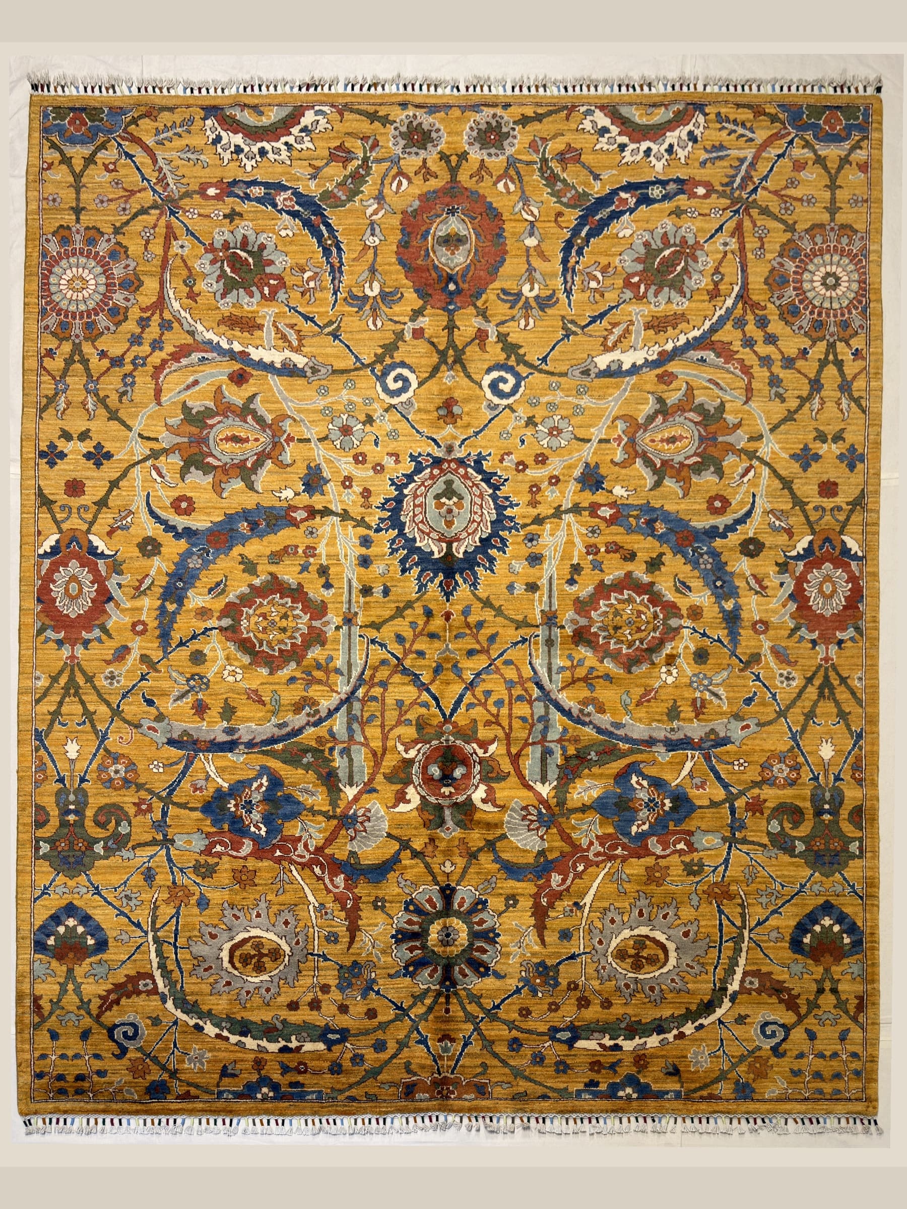 Gold Gold Afshan Hand-Knotted Wool Rug