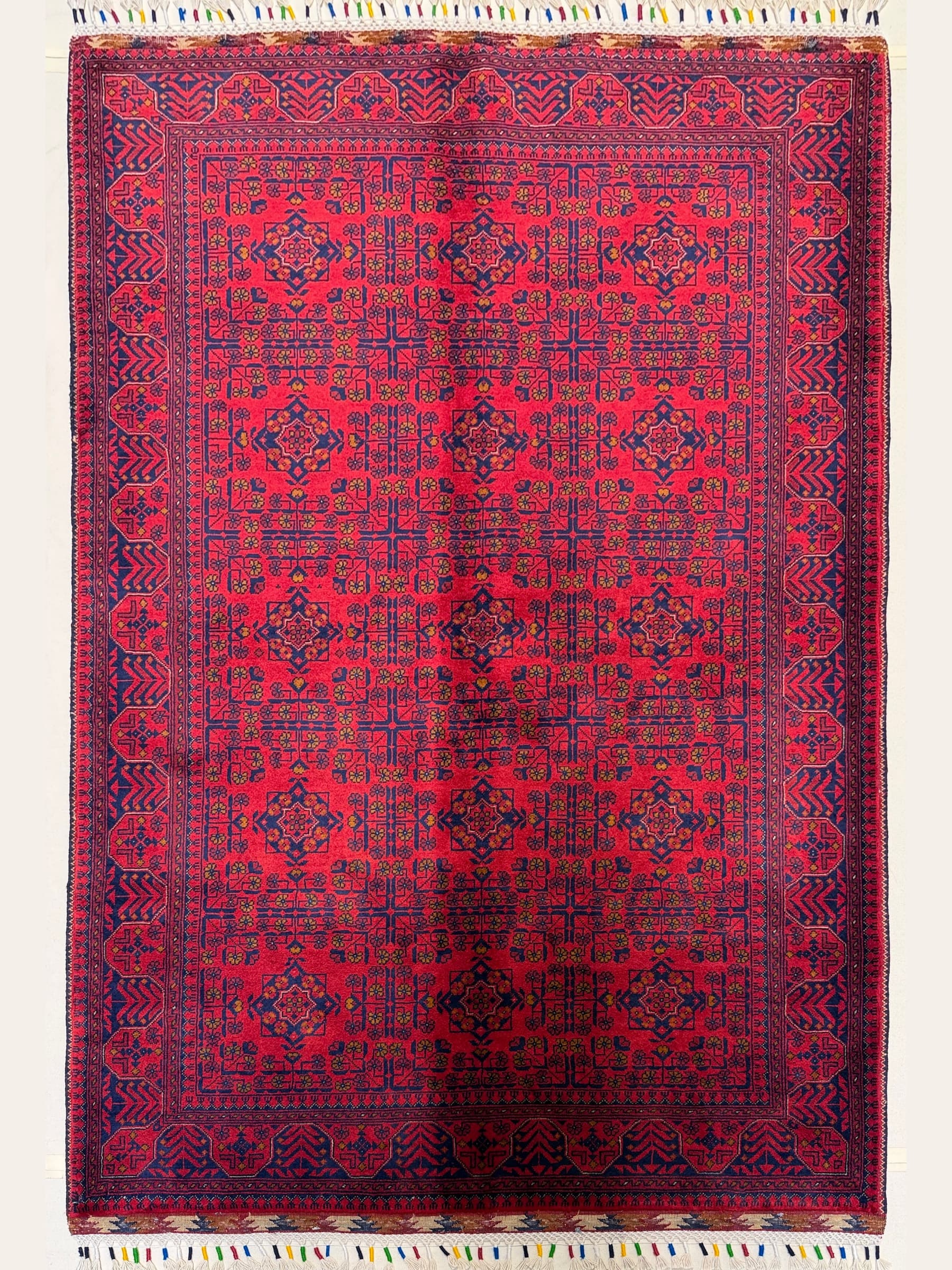 Red Red Khamyab Hand-Knotted Wool Rug