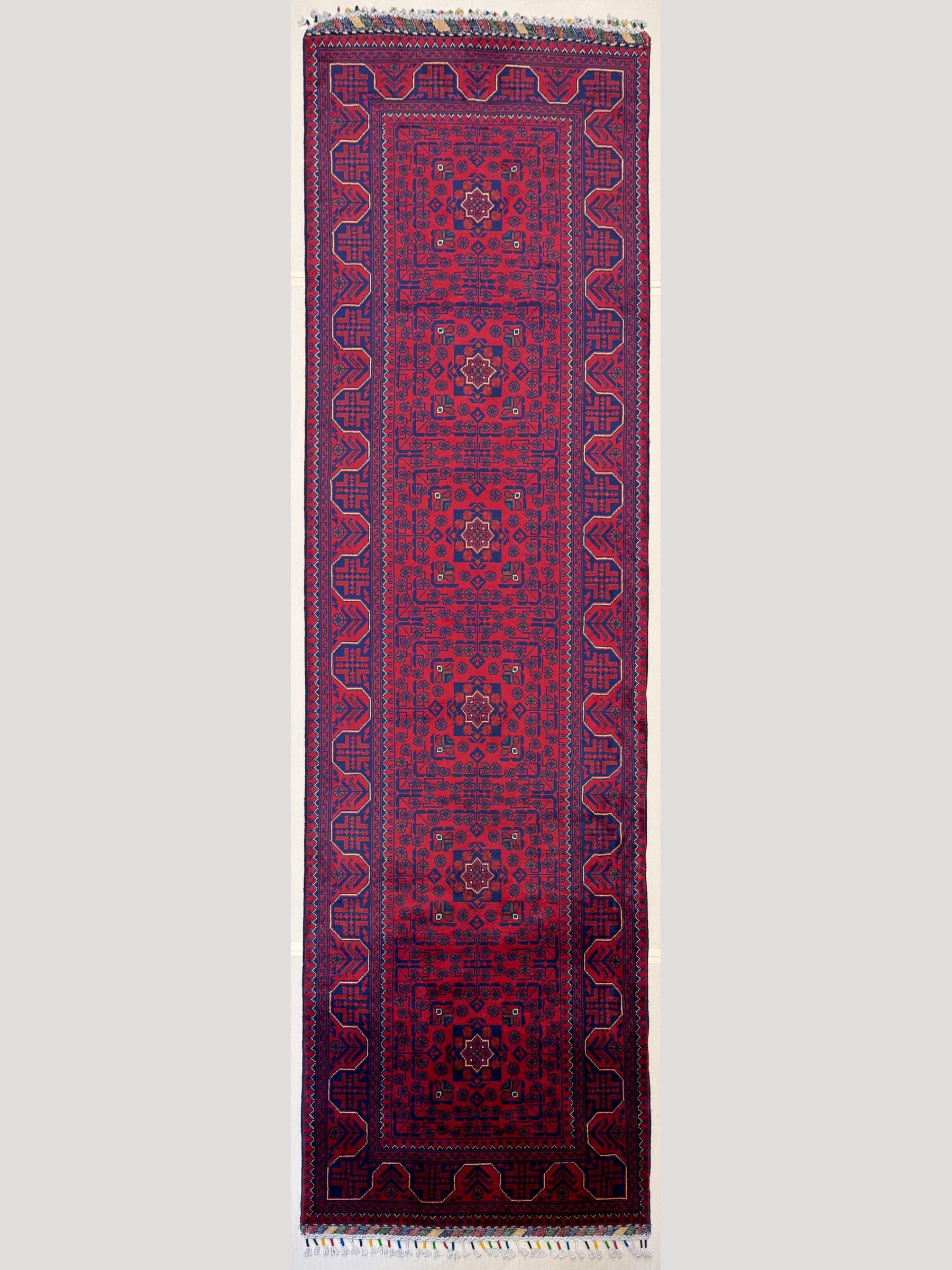 Red Red Khamyab Hand-Knotted Wool Runner