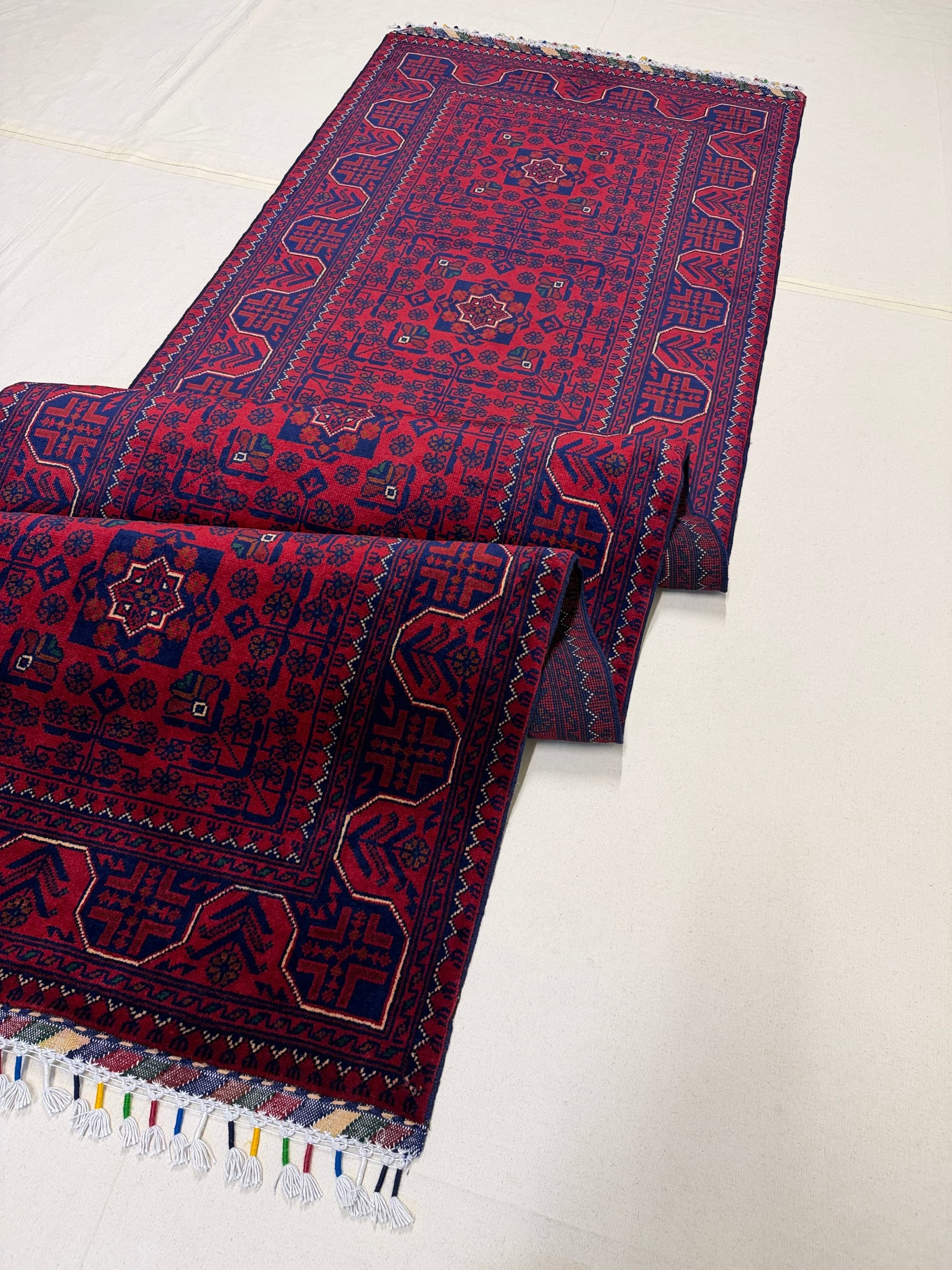 Red Red Khamyab Hand-Knotted Wool Runner