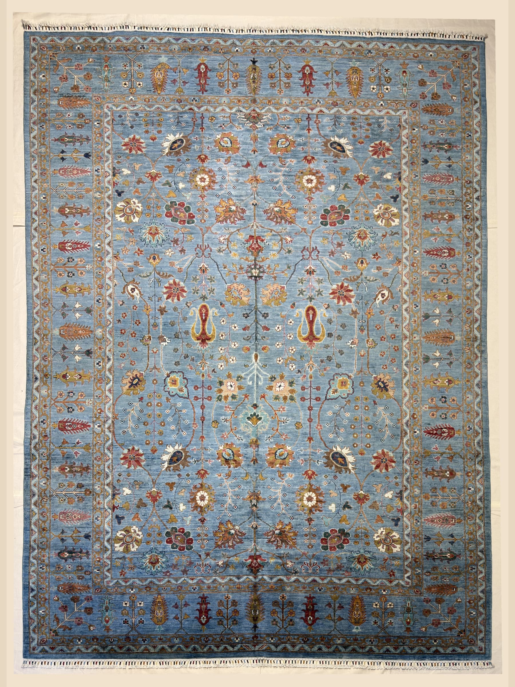 Navy Oushak Hand-Knotted Wool Rug